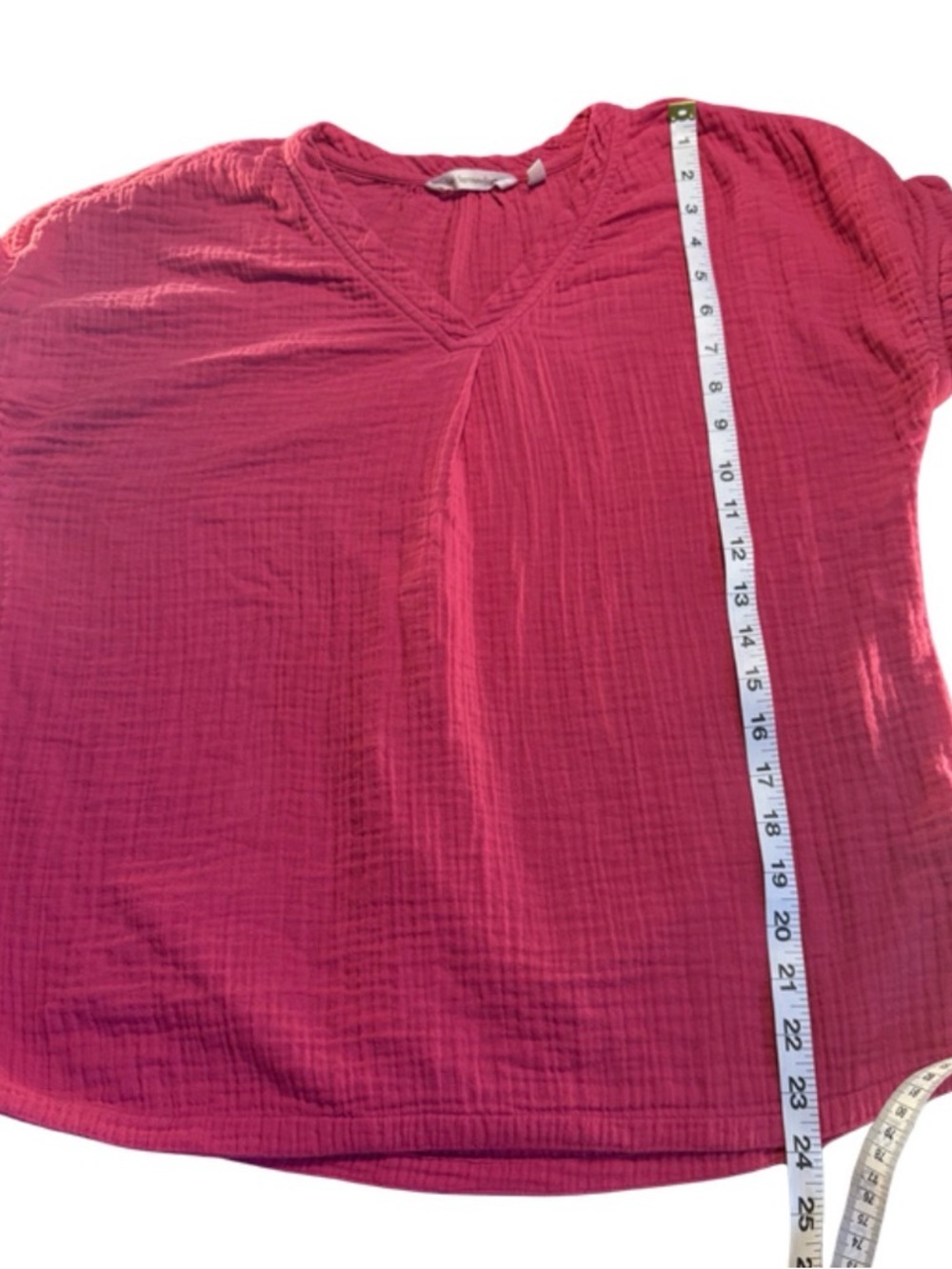 Soft Surroundings Gauze Top Shirt Women’s Pink Short Sleeve MP - Picture 5 of 8